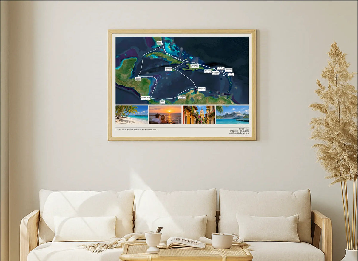 Foto-Kreuzfahrtkarte als Poster (ungerahmt & gerahmt)