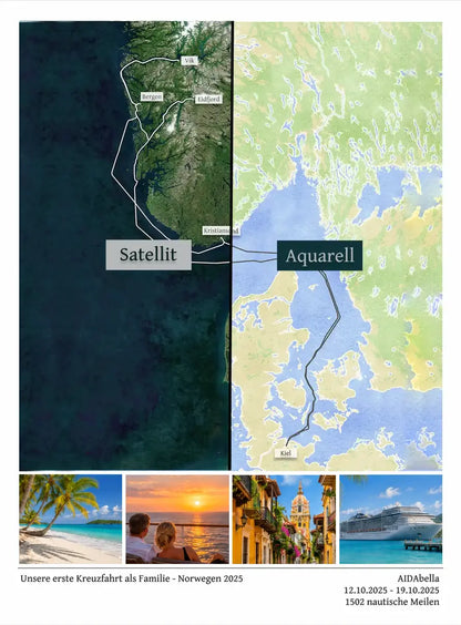 Foto-Kreuzfahrtkarte als Poster (ungerahmt & gerahmt)