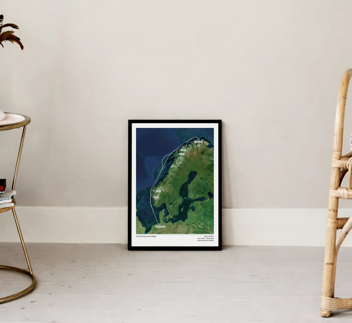 Cruise ship card as poster (unframed & framed)