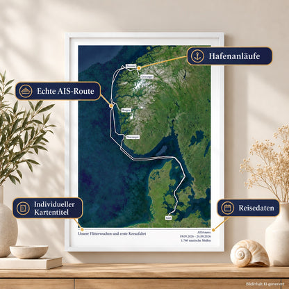 Cruise ship card as poster (unframed & framed)