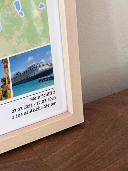 Foto-Kreuzfahrtkarte als Poster (ungerahmt & gerahmt)